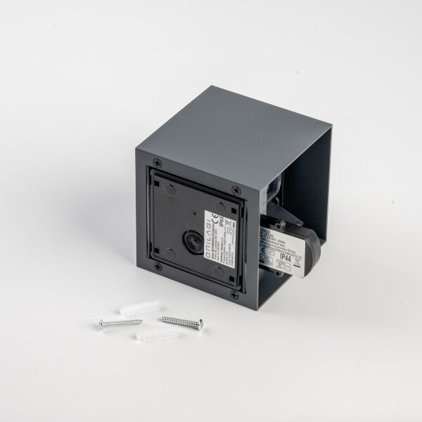 BRILAGI - LED vonkajšie nástenné svietidlo s čidlom CUBE LED/6W/230V antracit