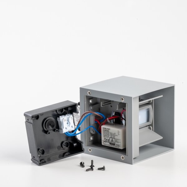 BRILAGI - LED vonkajšie nástenné svietidlo so senzorom CUBE LED/6W/230V šedé IP65