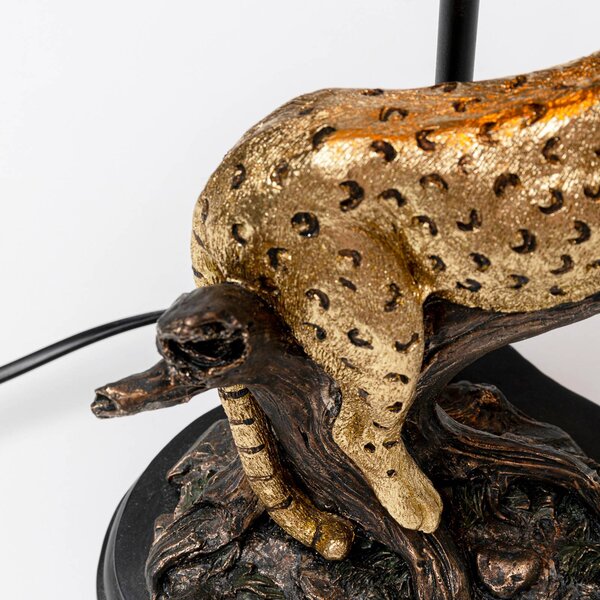 KARE Relax Leopard stolová lampa, Čierna, Obývacia izba / jedáleň, Plast, Dizajn, Stojacie svietidlo