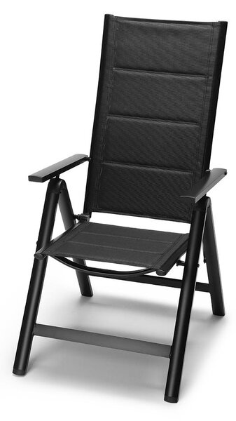 Set 2 ks hliníkových polohovacích kresiel Avenberg ISLA PLUS, čierna