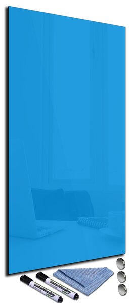 Magnetická sklenená tabuľa 34x72cm - pomněnková modrá