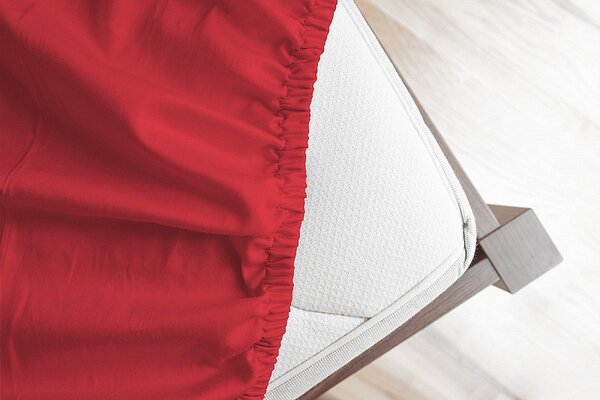 Prestieradlo Červené JERSEY PREMIUM Jersey PREMIUM 90-100 x 200-220/30