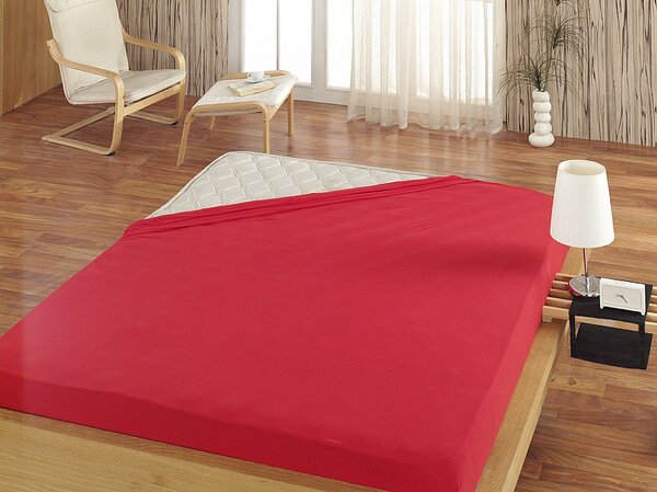 Prestieradlo Červené JERSEY PREMIUM Jersey PREMIUM 90-100 x 200-220/30