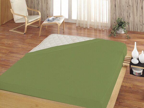 Prestieradlo Středně zelené JERSEY PREMIUM Jersey PREMIUM 90-100 x 200-220/30
