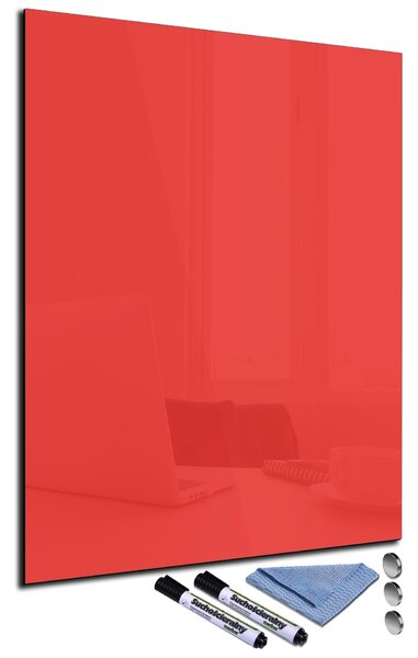 Magnetická sklenená tabuľa 60x70cm - červená