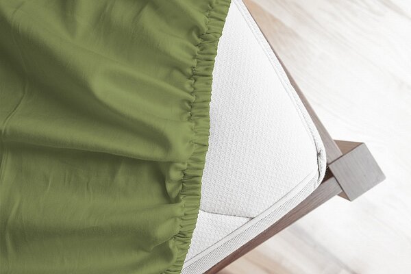 Prestieradlo Středně zelené JERSEY PREMIUM Jersey PREMIUM 90-100 x 200-220/30