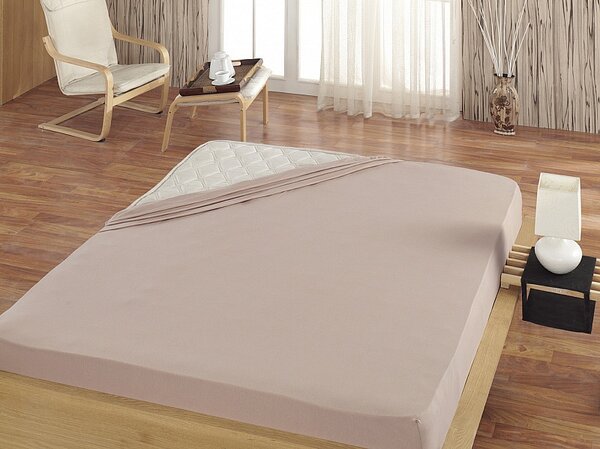 Prestieradlo Světle hnědé JERSEY PREMIUM Jersey PREMIUM 90-100 x 200-220/30