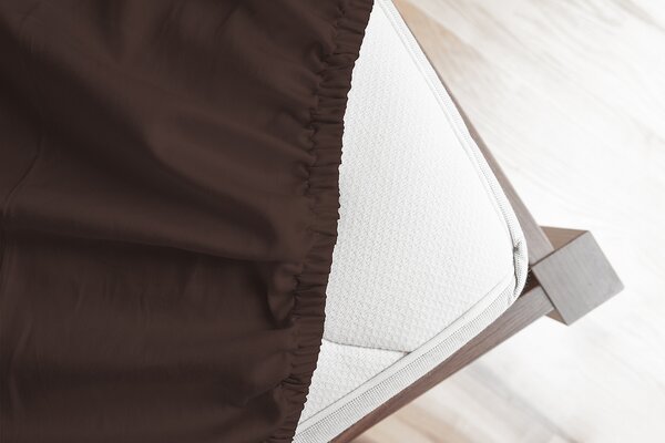 Prestieradlo Tmavě hnědé JERSEY PREMIUM Jersey PREMIUM 90-100 x 200-220/30