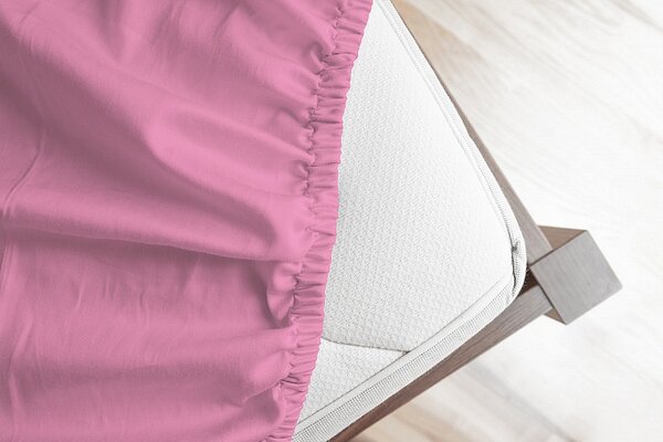 Prestieradlo Světle růžové JERSEY PREMIUM Jersey PREMIUM 90-100 x 200-220/30