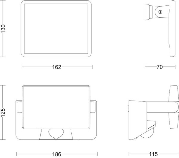 Solárne nástenné svietidlo so senzorom LED 3000K čierna IP44 PHILIPS Fyns 8721103105653