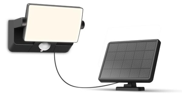 Solárne nástenné svietidlo so senzorom LED 3000K čierna IP44 PHILIPS Fyns 8721103105653