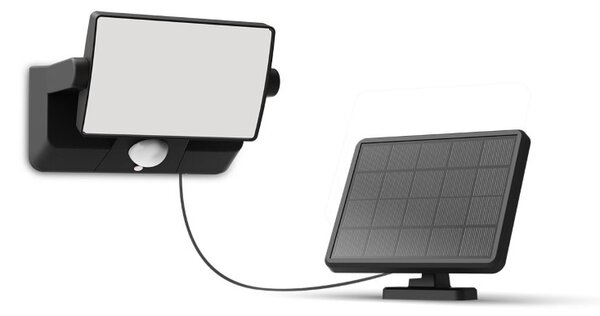 Solárne nástenné svietidlo so senzorom LED 3000K čierna IP44 PHILIPS Fyns 8721103105653