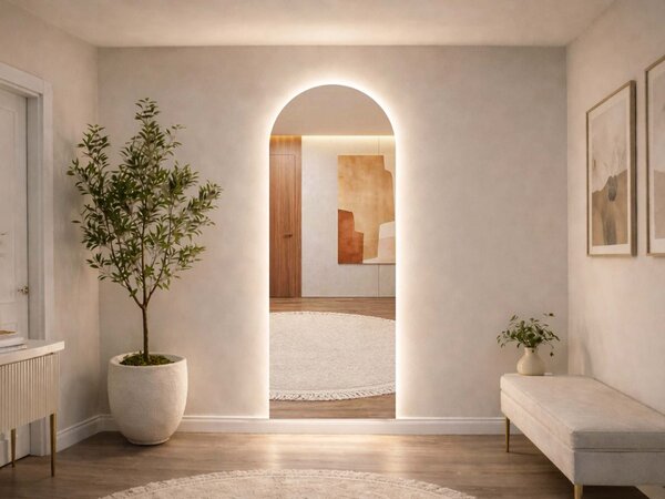 Atypické zrkadlo do kúpeľne s LED osvetlením A38 35×93