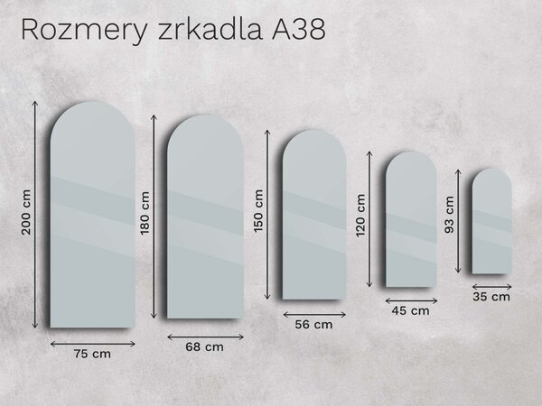 Atypické zrkadlo do kúpeľne s LED osvetlením A38 35×93