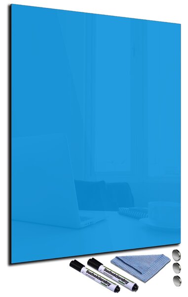 Magnetická sklenená tabuľa 60x90cm - pomněnková modrá