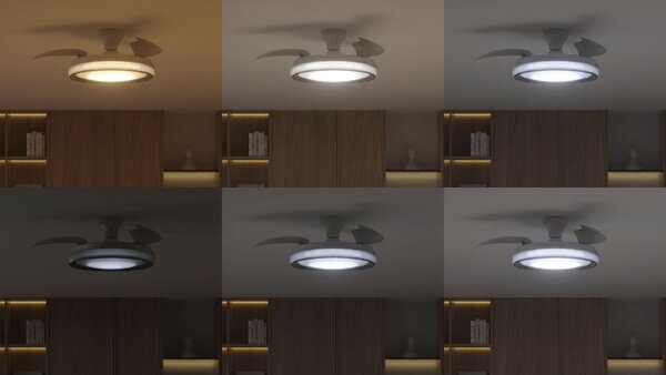 Stropný ventilátor so svetlom LED 2700–6500K biela IP20 PHILIPS Bliss 8721103096104