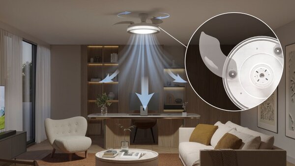 Stropný ventilátor so svetlom LED 2700–6500K biela IP20 PHILIPS Bliss 8721103096104