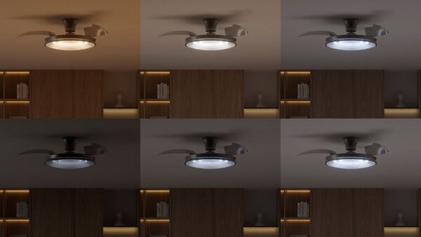 Stropný ventilátor so svetlom LED 2700–6500K nikel IP20 PHILIPS Atlas 8721103096081