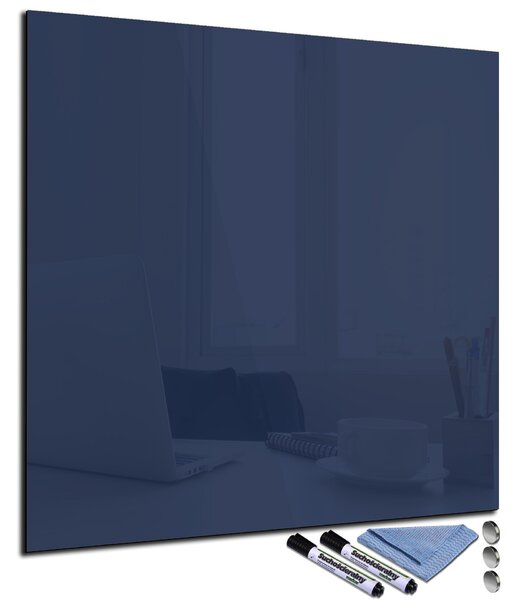 Magnetická sklenená tabuľa 100x100cm - modro-černá