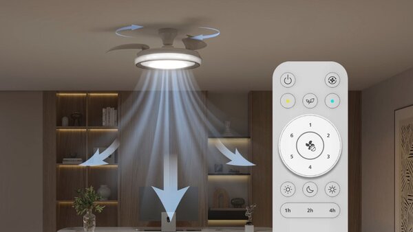 Stropný ventilátor so svetlom LED 2700–6500K biela IP20 PHILIPS Bliss 8721103096104