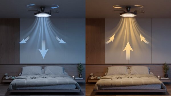 Stropný ventilátor so svetlom LED 2700–6500K nikel IP20 PHILIPS Atlas 8721103096081