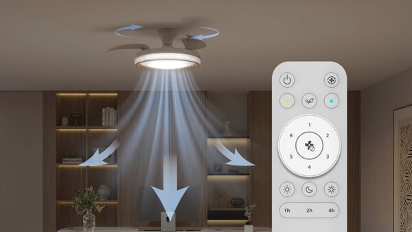 Stropný ventilátor so svetlom LED 2700–6500K zlatá IP20 PHILIPS Bliss 8721103096067