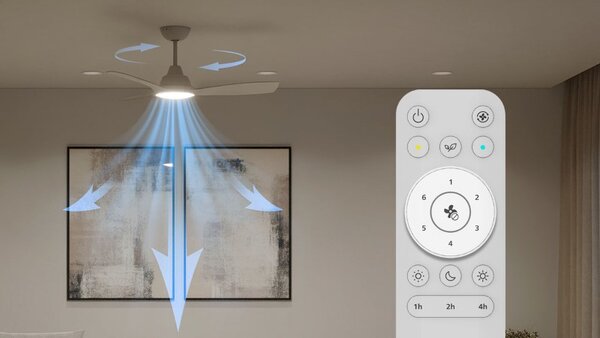 Stropný ventilátor so svetlom LED 3000–6500K biela IP20 PHILIPS Olas 8721103096005