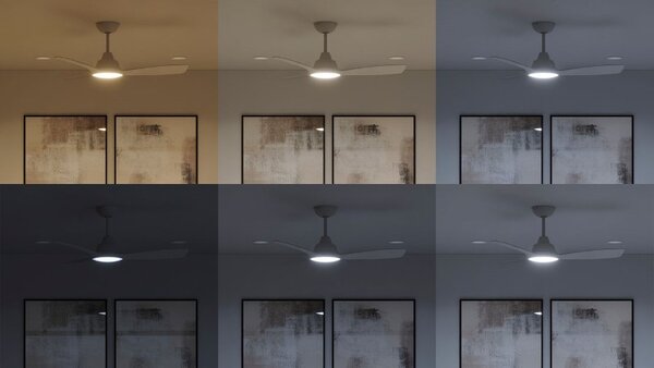 Stropný ventilátor so svetlom LED 3000–6500K biela IP20 PHILIPS Olas 8721103096005