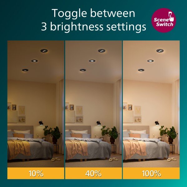 Zapustené svietidlo LED 2700K čierna IP20 PHILIPS Cilantro Step 8721103038050 balenie 3 ks
