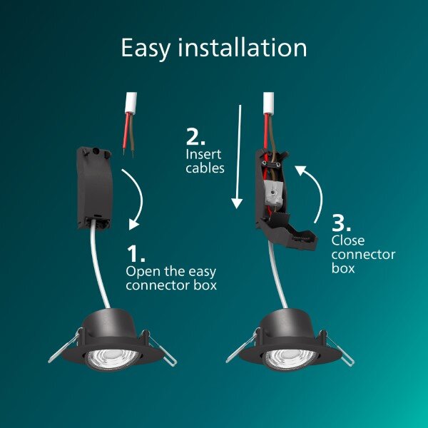 Zapustené svietidlo LED 2700K čierna IP20 PHILIPS Cilantro Step 8721103038050 balenie 3 ks