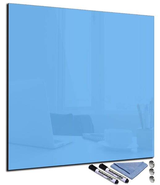 Magnetická sklenená tabuľa 65x65cm - nebeská modrá