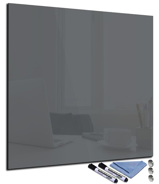 Magnetická sklenená tabuľa 50x50cm - tmavě šedá