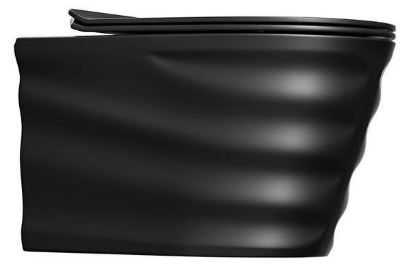Hydrosan Závesná WC misa so SoftClose sedadlom SKAL MTB RIM 01, čierna matná