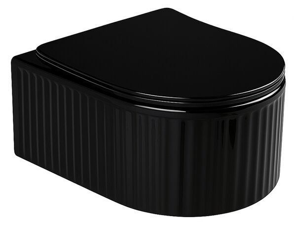 Hydrosan Závesná WC misa so SoftClose sedadlom LUMA BL RIM 03, čierna