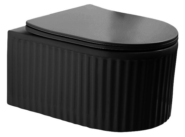 Hydrosan Závesná WC misa so SoftClose sedadlom LUMA BL RIM 03, čierna