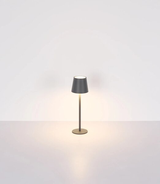 Globo 58488G-LED stmievateľná dotyková nabíjateľná vonkajšia stolná lampa VANNIE 3W/5V IP54 1800mAh sivá