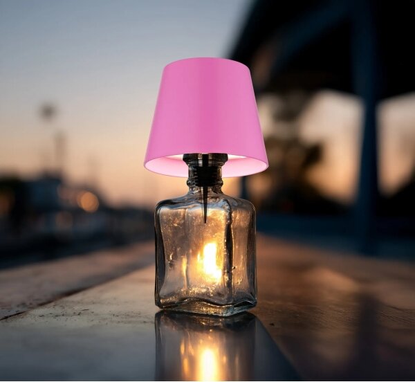 Globo 58488P-LED stmievateľná dotyková nabíjateľná vonkajšia stolná lampa VANNIE 3W/5V IP54 1800mAh ružová