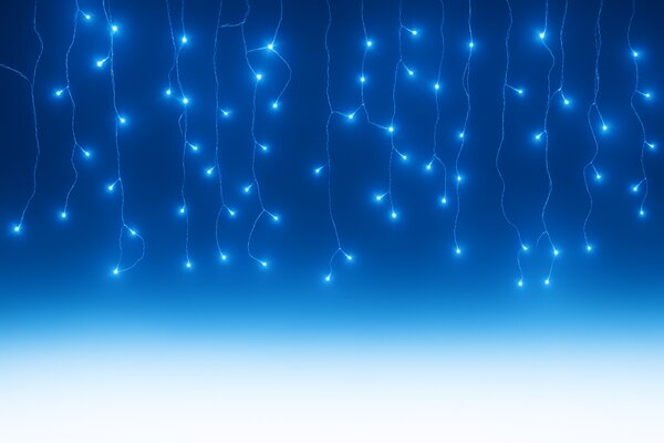 Vianočné svetielka LED záclona FLASH modrá 300 LED
