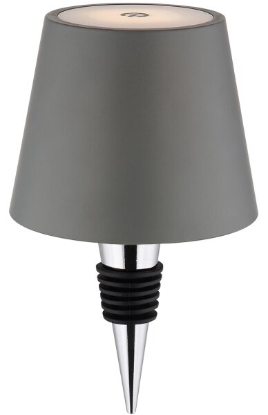 Globo 58488G-LED stmievateľná dotyková nabíjateľná vonkajšia stolná lampa VANNIE 3W/5V IP54 1800mAh sivá