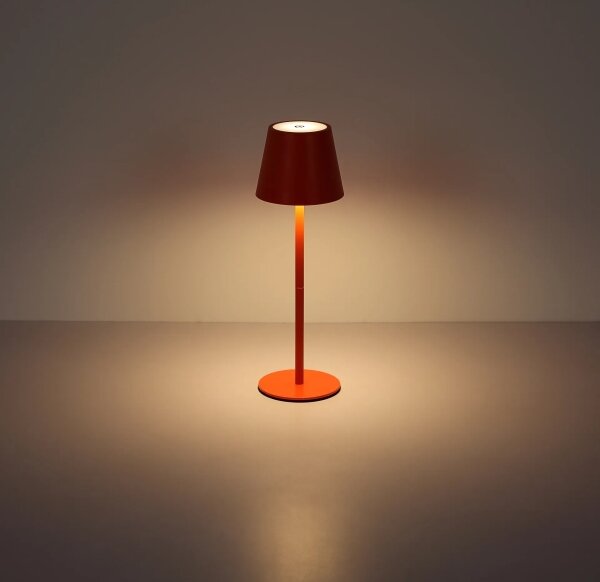 Globo 58488R-LED stmievateľná dotyková nabíjateľná vonkajšia stolová lampa VANNIE 3W/5V IP54 1800mAh červená