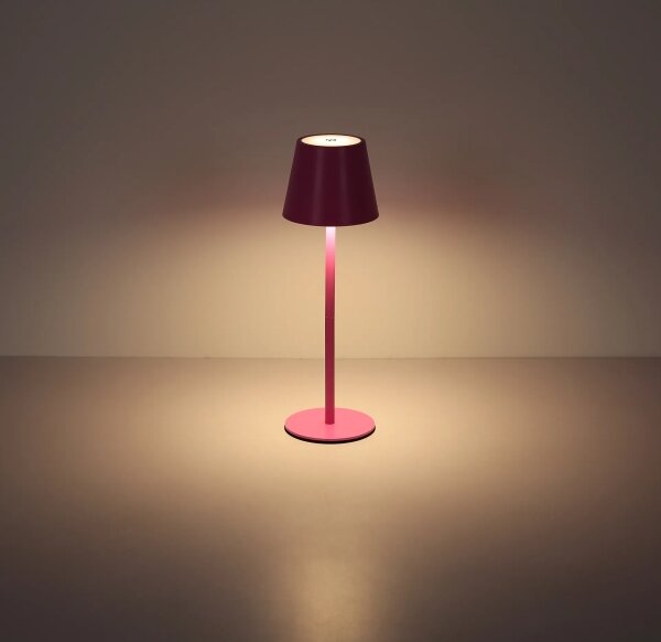 Globo 58488P-LED stmievateľná dotyková nabíjateľná vonkajšia stolná lampa VANNIE 3W/5V IP54 1800mAh ružová