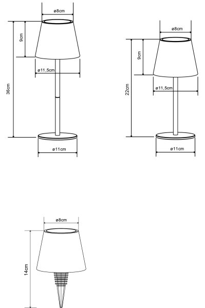 Globo 58488W - LED vonkajšia stmievateľná dotyková nabíjateľná stolová lampa 3v1 VANNIE 3W/5V IP54 biela