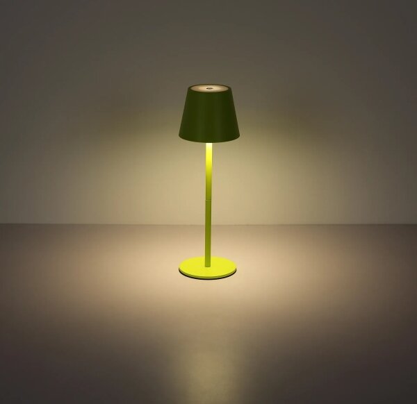 Globo 58488NG-LED Dotykovo stmievateľná nabíjateľná vonkajšia stolová lampa VANNIE 3W/5V IP54 1800mAh zelená