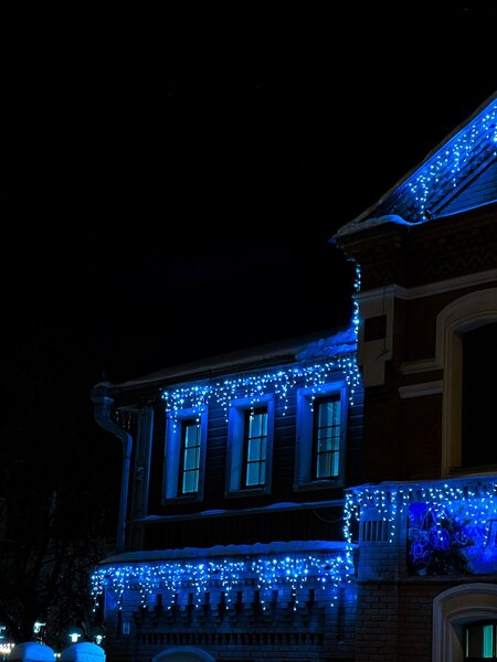 Vianočné svetielka LED záclona FLASH modrá 300 LED