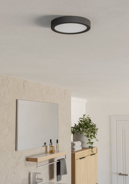 Eglo 901324 - LED kúpeľňové stropné svietidlo FUEVA LED/7,5W/230V pr.16,6cm IP44 čierne