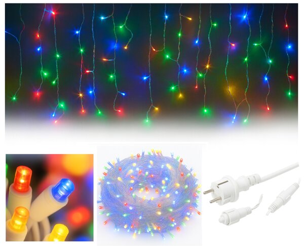 Vianočné svetielka LED záclona FLASH multicolor 300 LED