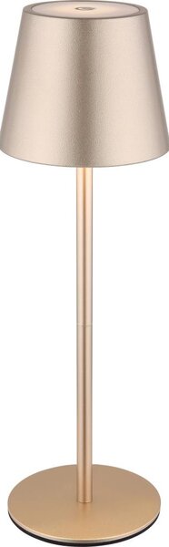 Globo 58488CH-LED Dotyková stmievateľná nabíjacia vonkajšia stolná lampa VANNIE 3W/5V IP54 1800mAh mosadz