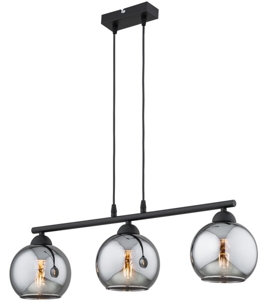 Brilagi - Luster na lanku DIOR 3xE27/60W/230V čierna/dymová šedá