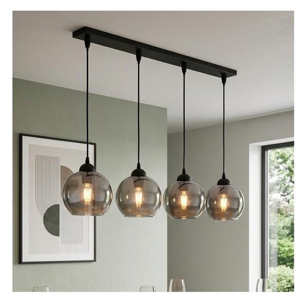 Brilagi - Luster na lanku DIOR 4xE27/60W/230V čierna/dymová sivá