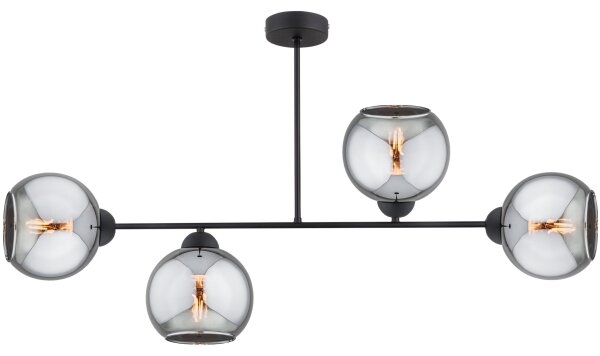 Brilagi - Prisadený luster DIOR 4xE27/60W/230V čierna/dymovošedá